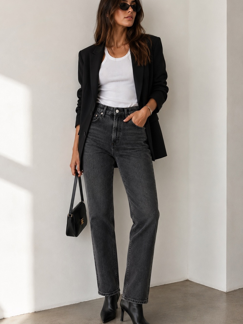 Citizens of Humanity Zurie Straight Leg Black Wash Jeans Size 25 NWT